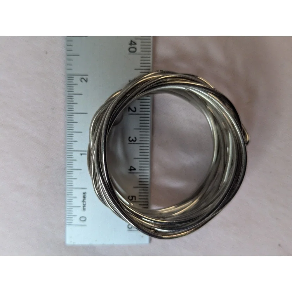 6 lot silver twisted metal napkin rings‎ holder tablescape table decoration
